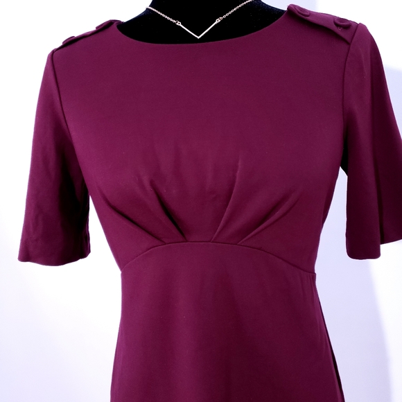 Burgundy Tunic Dress Vintage Style Le Chateau - Picture 3 of 6